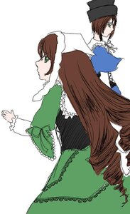 Rating: Safe Score: 0 Tags: 2girls apron brown_hair dress drill_hair frills green_dress green_eyes hat image long_hair long_sleeves looking_at_viewer multiple_girls pair siblings simple_background sisters souseiseki suiseiseki twins very_long_hair User: admin