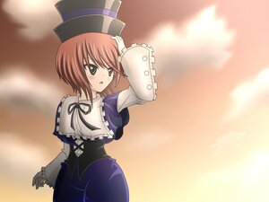 Rating: Safe Score: 0 Tags: 1girl :o auto_tagged blush brown_hair dress frills green_eyes hat heterochromia image long_sleeves looking_at_viewer looking_back open_mouth short_hair solo souseiseki top_hat User: admin