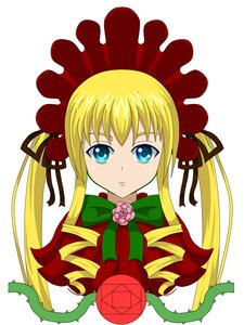 Rating: Safe Score: 0 Tags: 1girl blonde_hair blue_eyes bow drill_hair flower hair_ribbon image long_hair looking_at_viewer ribbon ringlets rose shinku sidelocks simple_background solo twin_drills twintails white_background User: admin