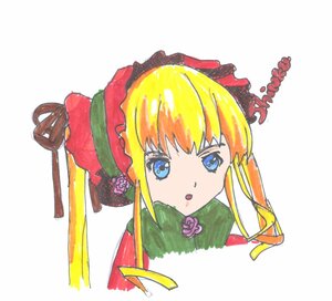 Rating: Safe Score: 0 Tags: 1girl bangs blonde_hair blue_eyes bonnet bow flower image long_hair looking_at_viewer portrait red_flower rose shinku simple_background solo striped striped_background vertical_stripes white_background User: admin