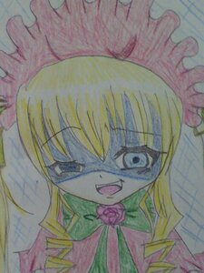 Rating: Safe Score: 0 Tags: 1girl blonde_hair dress flower hat image long_hair marker_(medium) one_eye_closed open_mouth pink_flower pink_rose rose shinku smile solo traditional_media User: admin