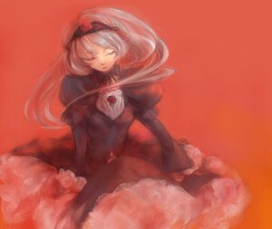 Rating: Safe Score: 0 Tags: 1girl auto_tagged closed_eyes dress flower frills gothic_lolita hairband image lolita_fashion long_hair long_sleeves puffy_sleeves red_background red_theme rose simple_background solo suigintou User: admin