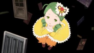 Rating: Safe Score: 0 Tags: 1girl bookshelf box computer dress drill_hair full_body green_eyes green_hair hair_ornament image kanaria solo yellow_dress User: admin