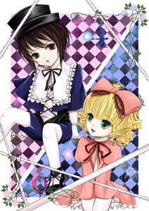 Rating: Safe Score: 0 Tags: 2girls argyle argyle_background argyle_legwear blonde_hair bow checkered checkered_background checkered_floor chess_piece dress flower frills green_eyes hat heterochromia hina_ichigo hinaichigo image multiple_girls pair perspective red_eyes ribbon short_hair souseiseki tile_floor tiles top_hat User: admin