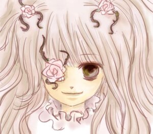 Rating: Safe Score: 0 Tags: 1girl bangs closed_mouth face flower hair_ornament image kirakishou long_hair looking_at_viewer pink_flower pink_rose portrait rose simple_background smile solo white_flower white_rose User: admin