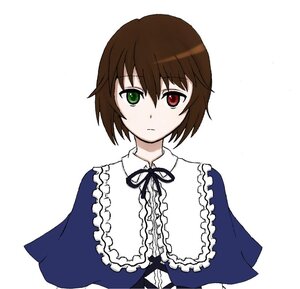 Rating: Safe Score: 0 Tags: 1girl black_ribbon blue_dress brown_hair capelet closed_mouth dress frills green_eyes heterochromia image long_sleeves looking_at_viewer neck_ribbon red_eyes ribbon short_hair simple_background solo souseiseki striped striped_background upper_body white_background User: admin