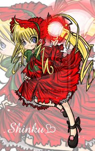 Rating: Safe Score: 0 Tags: 1girl black_footwear blonde_hair blue_eyes blurry bonnet bow bowtie depth_of_field dress frills full_body image long_hair long_sleeves looking_at_viewer red_dress shinku shoes solo standing very_long_hair zoom_layer User: admin