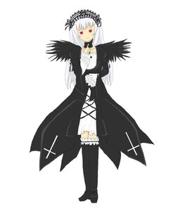 Rating: Safe Score: 0 Tags: 1girl auto_tagged black_wings boots detached_collar dress frills full_body hairband image long_hair long_sleeves looking_at_viewer pink_eyes possible_duplicate ribbon simple_background solo standing suigintou thighhighs white_background wings User: admin