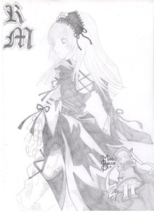 Rating: Safe Score: 0 Tags: 1girl dress frills greyscale hairband image long_hair long_sleeves monochrome ribbon solo suigintou wings User: admin