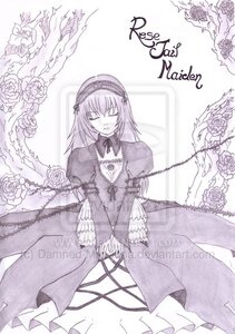 Rating: Safe Score: 0 Tags: 1girl auto_tagged closed_eyes dress flower frills hairband image long_sleeves monochrome puffy_sleeves ribbon rose solo suigintou User: admin