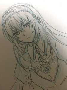 Rating: Safe Score: 0 Tags: 1girl bangs closed_mouth dress eyebrows_visible_through_hair flower hair_between_eyes hairband image long_hair long_sleeves looking_at_viewer monochrome neck_ribbon ribbon rose solo suigintou traditional_media upper_body User: admin