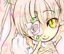 Rating: Safe Score: 0 Tags: 1girl blush close-up closed_mouth earrings eyebrows_visible_through_hair face flower hair_flower hair_ornament image jewelry kirakishou looking_at_viewer pink_hair portrait simple_background smile solo yellow_eyes User: admin