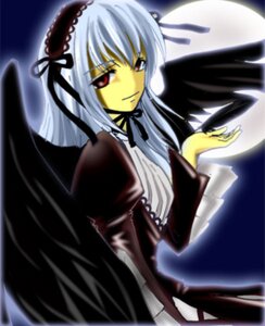 Rating: Safe Score: 0 Tags: 1girl black_dress black_ribbon black_wings detached_collar dress frills hairband image juliet_sleeves long_hair long_sleeves looking_at_viewer moon puffy_sleeves red_eyes ribbon silver_hair solo suigintou wings User: admin