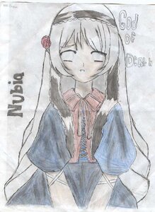 Rating: Safe Score: 0 Tags: 1girl capelet closed_eyes dress facing_viewer flower hairband image long_hair ribbon rose short_sleeves solo suigintou traditional_media upper_body User: admin