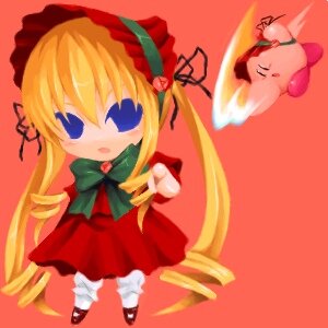 Rating: Safe Score: 0 Tags: 1girl blonde_hair blue_eyes bonnet bow bowtie cup dress drill_hair full_body green_bow green_neckwear image long_hair long_sleeves looking_at_viewer red_dress shinku simple_background solo standing twin_drills very_long_hair User: admin