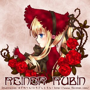 Rating: Safe Score: 0 Tags: 1girl blonde_hair blue_eyes blush bonnet drill_hair flower hat image long_hair profile red_flower red_rose rose shinku solo User: admin