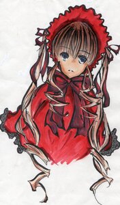 Rating: Safe Score: 0 Tags: 1girl blue_eyes bonnet bow bowtie dress drill_hair frills image long_hair long_sleeves looking_at_viewer parted_lips red_dress shinku simple_background solo twin_drills twintails upper_body very_long_hair white_background User: admin