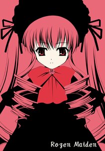 Rating: Safe Score: 0 Tags: 1girl artist_request bangs bowtie dress drill_hair expressionless hat image long_hair long_sleeves looking_at_viewer red_eyes rozen_maiden shinku simple_background solo twintails upper_body User: admin