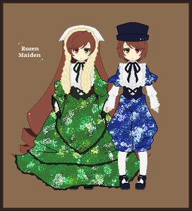 Rating: Safe Score: 0 Tags: 2girls blue_dress brown_hair dress frills green_dress green_eyes hat head_scarf heterochromia image long_hair long_sleeves looking_at_viewer multiple_girls pair red_eyes ribbon short_hair siblings sisters souseiseki suiseiseki twins User: admin