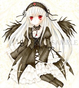 Rating: Safe Score: 0 Tags: 1girl bangs black_ribbon black_wings boots closed_mouth detached_collar dress expressionless frills full_body hairband image juliet_sleeves lolita_fashion long_hair long_sleeves looking_at_viewer puffy_sleeves red_eyes ribbon silver_hair solo suigintou very_long_hair white_hair wings User: admin