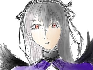 Rating: Safe Score: 0 Tags: 1girl akemi_homura auto_tagged choker hairband image long_hair looking_at_viewer red_eyes ribbon simple_background sketch solo suigintou white_background User: admin