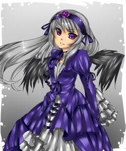 Rating: Safe Score: 0 Tags: 1girl auto_tagged black_wings dress flower frills gothic_lolita hairband image lolita_fashion lolita_hairband long_hair long_sleeves looking_at_viewer pantyhose puffy_sleeves purple_eyes rose silver_hair snowing solo suigintou wings User: admin