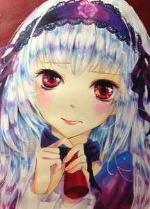 Rating: Safe Score: 0 Tags: 1girl closed_mouth flower frilled_hairband hairband image lolita_fashion lolita_hairband long_hair looking_at_viewer portrait red_eyes rose silver_hair smile solo suigintou traditional_media User: admin