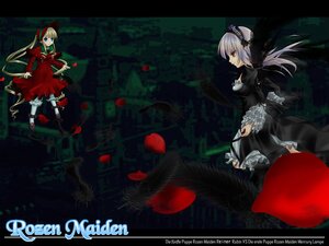 Rating: Safe Score: 0 Tags: 2girls black_dress blonde_hair doll dress flower frills hairband image letterboxed long_hair long_sleeves multiple_girls nature pair plant red_eyes ribbon rose shinku silver_hair suigintou twintails vines User: admin