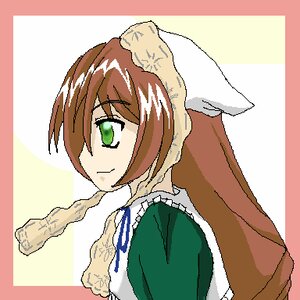 Rating: Safe Score: 0 Tags: 1girl apron bangs brown_hair closed_mouth dress green_eyes head_scarf image long_sleeves maid profile solo striped striped_background suiseiseki upper_body User: admin