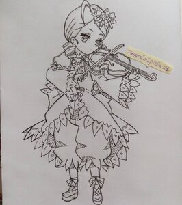 Rating: Safe Score: 0 Tags: 1girl boots dress drill_hair full_body greyscale hair_ornament hat image instrument kanaria long_sleeves monochrome music photo puffy_sleeves sketch solo tomoe_mami traditional_media twin_drills twitter_username violin User: admin