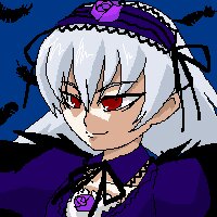 Rating: Safe Score: 0 Tags: 1girl glasses image oekaki pixel_art purple_dress red_eyes solo suigintou User: admin