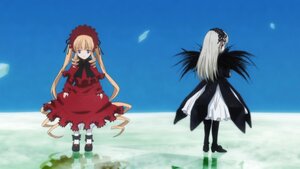 Rating: Safe Score: 0 Tags: 2girls auto_tagged blonde_hair blue_eyes dress flower frills image long_hair long_sleeves multiple_girls outdoors pair red_dress shinku shoes sky standing suigintou twintails very_long_hair wings User: admin