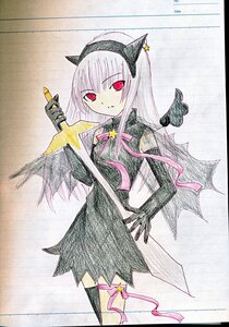 Rating: Safe Score: 0 Tags: 1girl animal_ears black_dress black_legwear cross dress gloves hand_on_hip image jewelry long_hair photo red_eyes solo standing star_(symbol) suigintou thighhighs traditional_media wings zettai_ryouiki User: admin