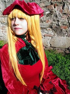 Rating: Safe Score: 0 Tags: 1girl blonde_hair blue_eyes hat lips long_hair realistic red_dress shinku solo upper_body User: admin