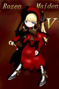 Rating: Safe Score: 0 Tags: 1girl bangs black_footwear blonde_hair blue_eyes bonnet bow dress full_body holding image long_hair long_sleeves looking_at_viewer red_capelet red_dress shinku shoes solo standing twintails User: admin