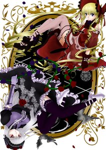 Rating: Safe Score: 0 Tags: 1girl blonde_hair bonnet dress flower frills gloves hairband image lolita_fashion long_hair pair red_eyes red_rose rose shinku suigintou thighhighs wings User: admin