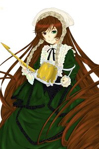 Rating: Safe Score: 0 Tags: 1girl brown_hair dress frills green_dress green_eyes hat heterochromia image long_hair long_sleeves looking_at_viewer red_eyes simple_background smile solo suiseiseki very_long_hair watering_can white_background User: admin