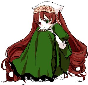 Rating: Safe Score: 0 Tags: 1girl bangs brown_hair dress frills full_body green_dress green_eyes hat head_scarf heterochromia image long_hair long_sleeves looking_at_viewer red_eyes simple_background solo standing suiseiseki twintails very_long_hair white_background User: admin