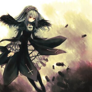 Rating: Safe Score: 0 Tags: 1girl auto_tagged black_wings bug butterfly dress feathers frills hairband image insect lolita_hairband long_hair long_sleeves red_eyes silver_hair solo standing suigintou wings User: admin