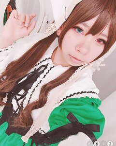 Rating: Safe Score: 0 Tags: 1girl artist_name bangs brown_hair closed_mouth dress eyelashes green_dress lips long_hair looking_at_viewer photo solo suiseiseki traditional_media User: admin
