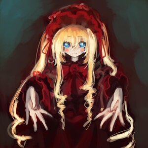 Rating: Safe Score: 0 Tags: 1girl blonde_hair blue_eyes blush dress image long_hair long_sleeves looking_at_viewer outstretched_hand red_dress shinku smile solo twintails very_long_hair User: admin