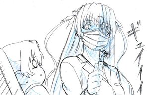 Rating: Safe Score: 0 Tags: 2girls barasuishou image long_hair mask monochrome mouth_mask multiple_girls sketch solo surgical_mask twintails User: admin