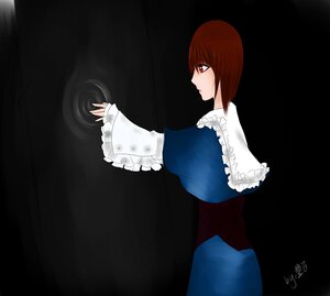 Rating: Safe Score: 0 Tags: 1girl black_background capelet dark expressionless frilled_sleeves frills image long_sleeves profile red_eyes short_hair solo souseiseki User: admin