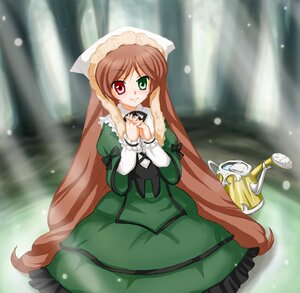 Rating: Safe Score: 0 Tags: 1girl brown_hair dress frills green_dress green_eyes head_scarf heterochromia image long_hair long_sleeves looking_at_viewer red_eyes smile solo suiseiseki twintails very_long_hair watering_can User: admin