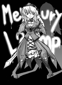 Rating: Safe Score: 0 Tags: 1girl boots cross cross_print dress frills full_body greyscale hairband image long_hair long_sleeves looking_at_viewer monochrome solo standing suigintou wings User: admin
