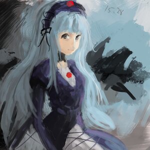 Rating: Safe Score: 0 Tags: 1girl dress hairband image long_hair long_sleeves silver_hair solo suigintou very_long_hair wings User: admin