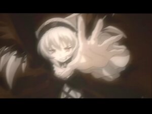 Rating: Safe Score: 0 Tags: 1girl blurry closed_eyes closed_mouth dress frills hairband image komeiji_satori letterboxed long_sleeves outstretched_arm short_hair simple_background solo suigintou User: admin