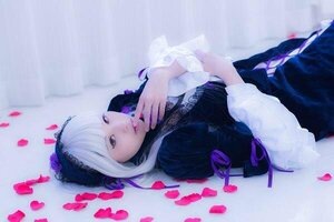 Rating: Safe Score: 0 Tags: 1girl bangs blurry closed_mouth dress flower frills gothic_lolita hairband lips lolita_fashion long_sleeves looking_at_viewer nail_polish petals rose solo suigintou User: admin