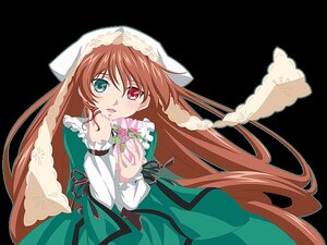 Rating: Safe Score: 0 Tags: 1girl auto_tagged brown_hair dress flower frills green_dress green_eyes heterochromia image long_hair long_sleeves looking_at_viewer red_eyes ribbon solo suiseiseki transparent_background very_long_hair User: admin