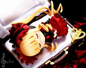 Rating: Safe Score: 0 Tags: 1girl blonde_hair bow chibi closed_eyes cup doll dress flower long_hair rose shinku sleeping solo twintails User: admin